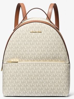 Michael Kors Medium Logo Backpack vanilla color